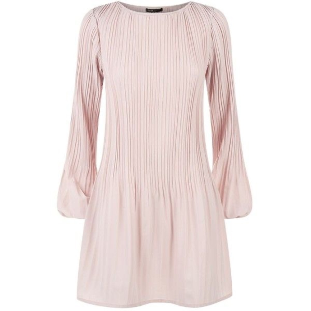 Maje Pleated long sleeve dress